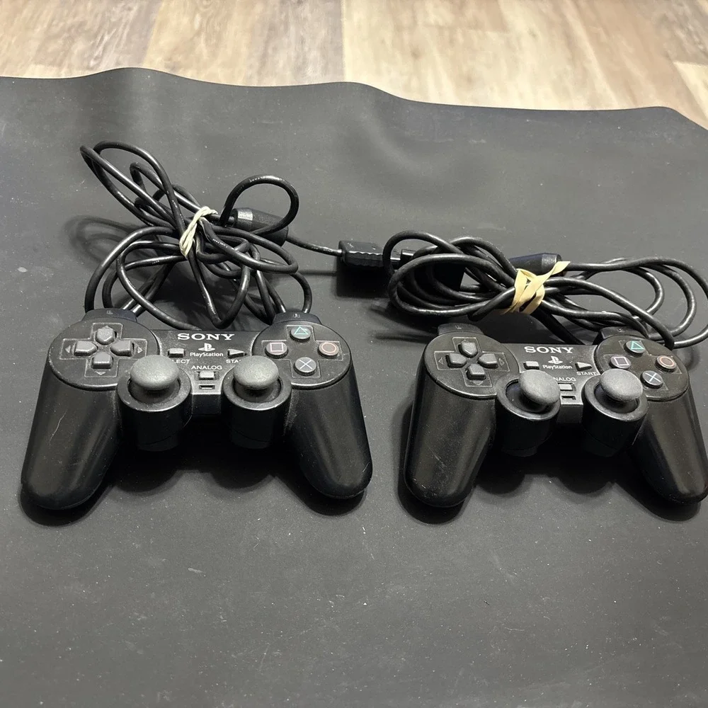 Lot of 2 Sony PlayStation PS2 DualShock 2 OEM Wired Controllers Untested